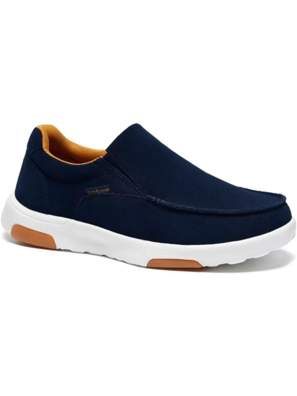 OrthoComfoot Mens Denim Leather Slip On Loafer Comfortable Non-Slip Casual Shoes